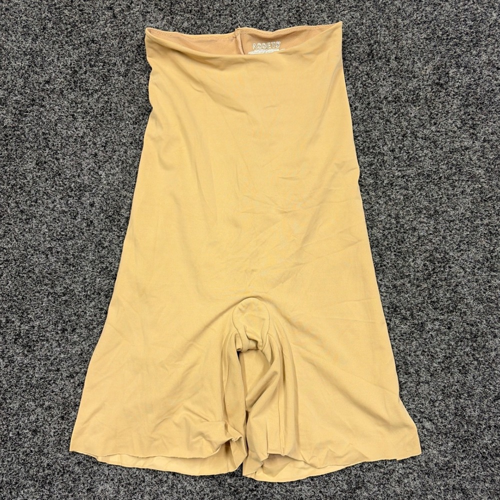 Assets Shapewear Womens 2XL Beige High Waist Mid-Thigh Shaper Tummy Control SEO